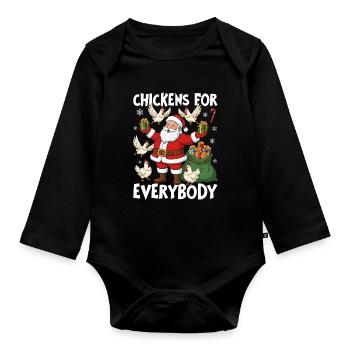 Chickens for Everybody - Organic Longsleeve Baby Bodysuit - black - Front