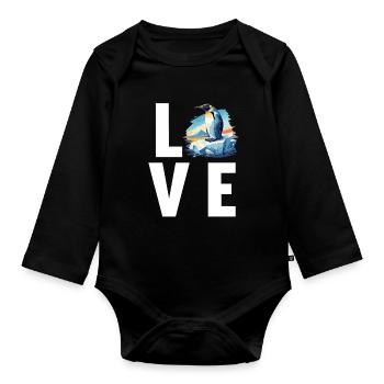 Pinguine Pinguin - Baby Bio-Langarm-Body - Schwarz - Vorne