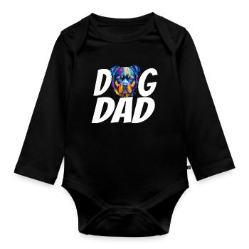 Dog Dad Rottweiler Shirt – Proud Rottweiler Owner - Organic Longsleeve Baby Bodysuit - black - Front