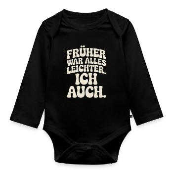 Früher War Alles Leichter Ich Auch 50. Geburtstag - Baby Bio-Langarm-Body - Schwarz - Vorne