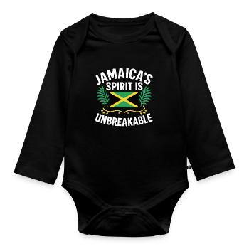 Jamaikas unzerbrechlicher Geist, Jamaika - Baby Bio-Langarm-Body - Schwarz - Vorne