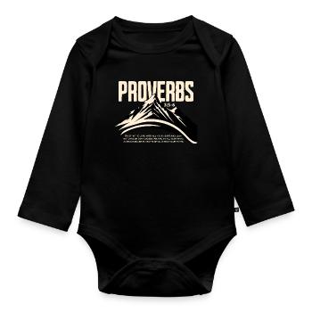 Proverbs 3 5 6 Trust Mr. Berg Faith - Organic Longsleeve Baby Bodysuit - black - Front