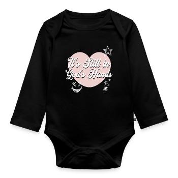It's Still In God's Hands Christlicher Glaube - Baby Bio-Langarm-Body - Schwarz - Vorne
