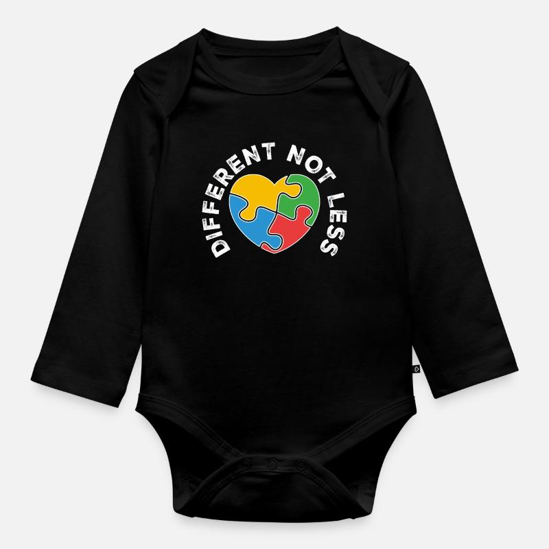 PuzzleHerz Vielfalt vereint Farben - Baby Bio-Langarm-Body - Schwarz