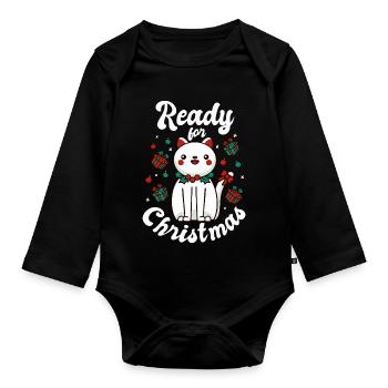 Ready For Christmas - Organic Longsleeve Baby Bodysuit - black - Front