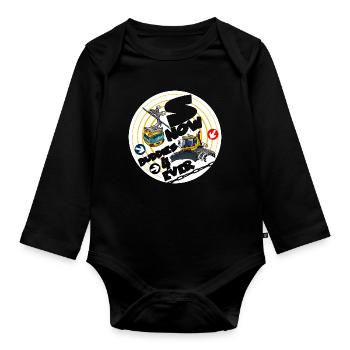 1423-snow_buddies_geel - Baby Bio-Langarm-Body - Schwarz - Vorne
