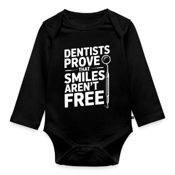 Oral Health Engineer Dental Specialist  - Organic Longsleeve Baby Bodysuit - black - Front