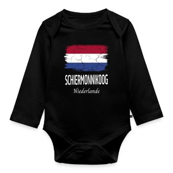 Schiermonnikoog - Baby Bio-Langarm-Body - Schwarz - Vorne