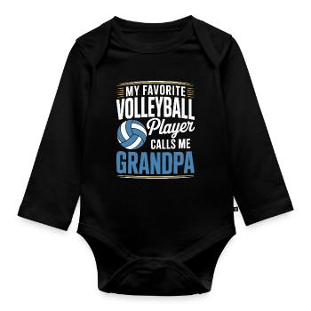 Volleyball Grandpa - Favorite Player Design - Organic Longsleeve Baby Bodysuit - black - Front