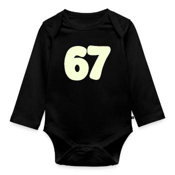 67 - Organic Longsleeve Baby Bodysuit - black - Front