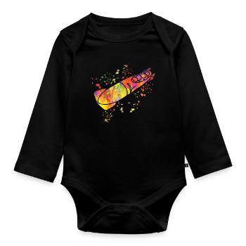 Bob Team Brakeman Bob - Organic Longsleeve Baby Bodysuit - black - Front