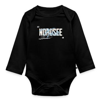 Nordsee - Küste - Baby Bio-Langarm-Body - Schwarz - Vorne