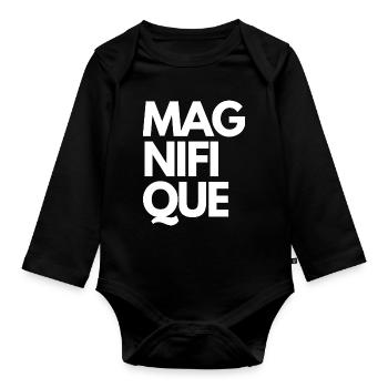 Magnifique - Organic Longsleeve Baby Bodysuit - black - Front