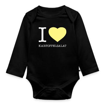 I love potato salad - Organic Longsleeve Baby Bodysuit - black - Front