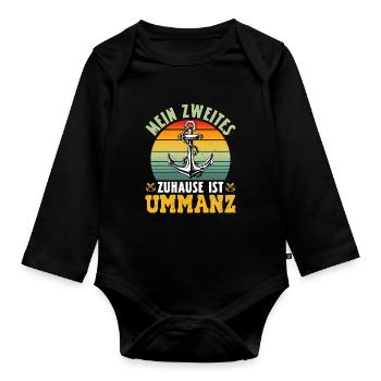 Ostsee MEIN ZWEITES ZUHAUSE IST UMMANZ - Baby Bio-Langarm-Body - Schwarz - Vorne