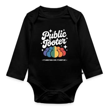 Buntes Poop Kunstwerk - Baby Bio-Langarm-Body - Schwarz - Vorne