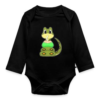 Schlange Kokosnuss  - Baby Bio-Langarm-Body - Schwarz - Vorne