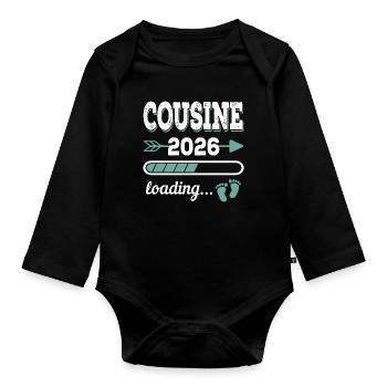 Cousin 2026 Chargement Big Cousin - Body Bébé bio manches longues - noir - Devant