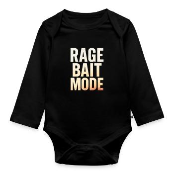 Mode appât enragé, dicton amusant - Body Bébé bio manches longues - noir - Devant