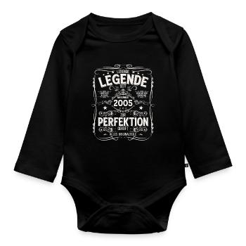 20th Birthday Legend November Vintage 2005 - Organic Longsleeve Baby Bodysuit - black - Front
