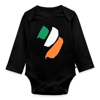Drapeau de l’Irlande - Body Bébé bio manches longues - noir - Devant