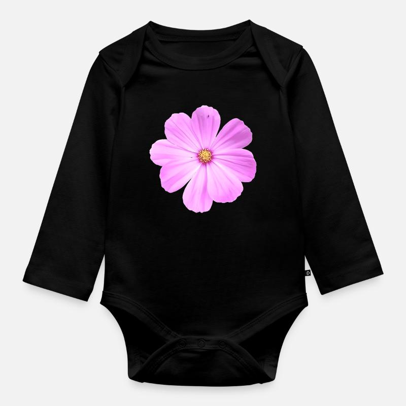 Blume - Baby Bio-Langarm-Body - Schwarz