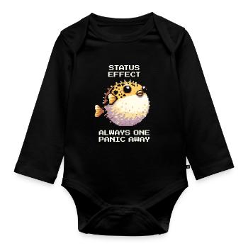 Effet de statut : juste un coup de pouce de panique à portée de main | JDR - Body Bébé bio manches longues - noir - Devant