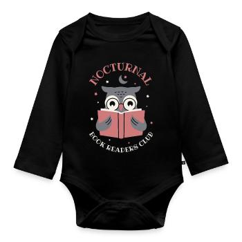Nocturnal Book Readers Club - Organic Longsleeve Baby Bodysuit - black - Front
