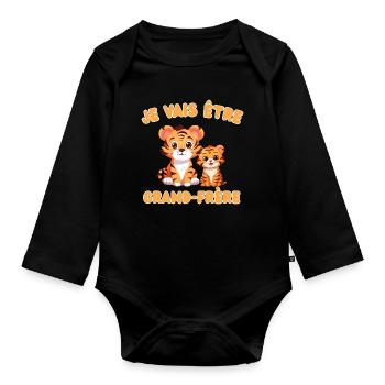 I'm Going To Be Big Brother Tiger Cute Baby 2026 - Organic Longsleeve Baby Bodysuit - black - Front