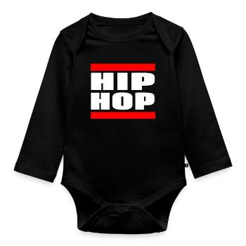 Beat Flow Culture Urban Sound Expression - Baby Bio-Langarm-Body - Schwarz - Vorne