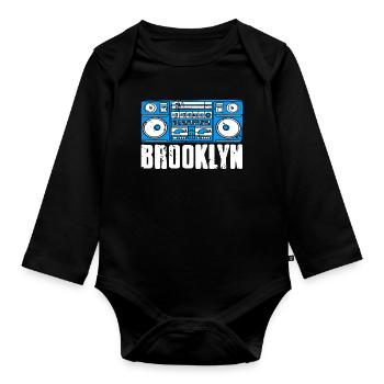 Brooklyn Sound Vibes City Beat Expression - Baby Bio-Langarm-Body - Schwarz - Vorne