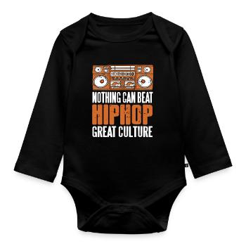 Rien ne vaut la culture urbaine Beat Flow - Body Bébé bio manches longues - noir - Devant
