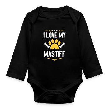 I love my Mastiff - Organic Longsleeve Baby Bodysuit - black - Front