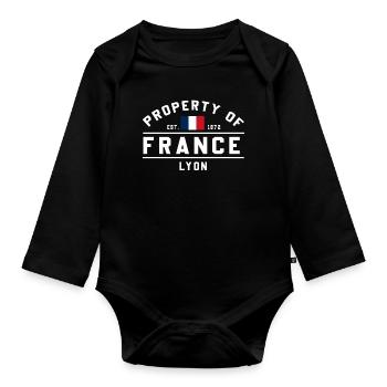 French Property Law Lyon 1872 - Organic Longsleeve Baby Bodysuit - black - Front
