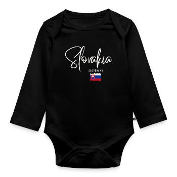 Slowakische Wurzeln, ich liebe die Slowakei - Baby Bio-Langarm-Body - Schwarz - Vorne