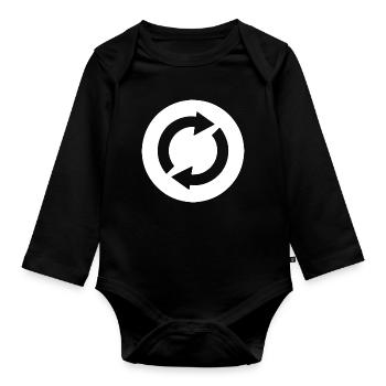 Repeating Silhouettes Pictogram Design - Organic Longsleeve Baby Bodysuit - black - Front