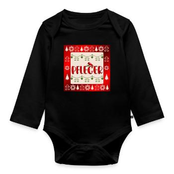 Pflege Pflegefachkräfte Weihnachten Pfleger - Baby Bio-Langarm-Body - Schwarz - Vorne