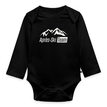 apres_ski_team_berge - Organic Longsleeve Baby Bodysuit - black - Front