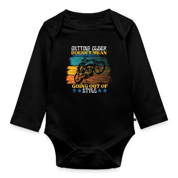 Vieillir ne signifie pas se démoder Moto - Body Bébé bio manches longues - noir - Devant