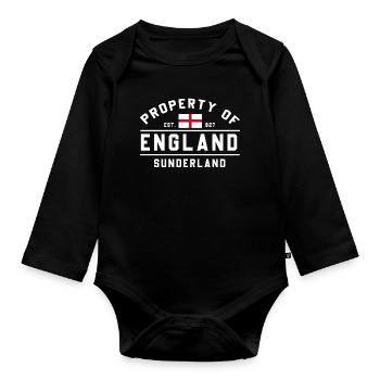 England Property Sunderland - Organic Longsleeve Baby Bodysuit - black - Front