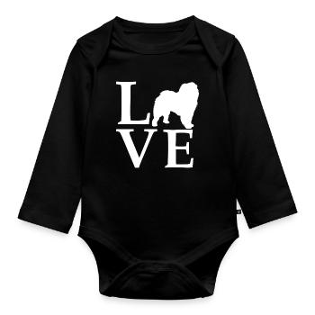 Chow Chow - Baby Bio-Langarm-Body - Schwarz - Vorne