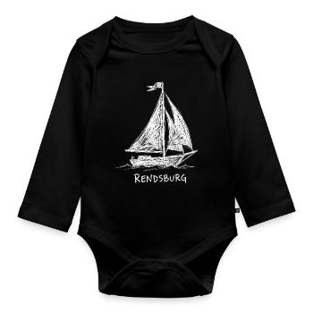 Rendsburg Voilier – Conception de croquis en navigation maritime - Body Bébé bio manches longues - noir - Devant