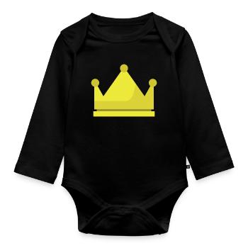 Krone - Baby Bio-Langarm-Body - Schwarz - Vorne