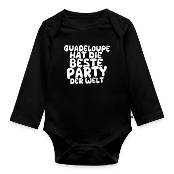 Gift for Guadeloupe - Organic Longsleeve Baby Bodysuit - black - Front