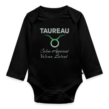 Taureau - Body Bébé bio manches longues - noir - Devant