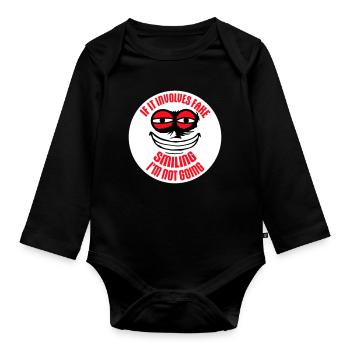 S’il s’agit d’un faux sourire, je ne vais pas le dire - Body Bébé bio manches longues - noir - Devant