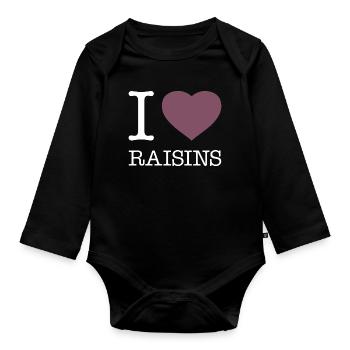 J’adore les raisins secs Rosinen - Body Bébé bio manches longues - noir - Devant