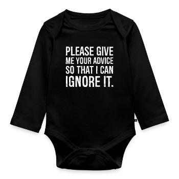 please give me your advice so that I can Ignore - Baby Bio-Langarm-Body - Schwarz - Vorne