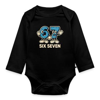 Six Seven Memes Funny 6 7 Gift Idea - Organic Longsleeve Baby Bodysuit - black - Front