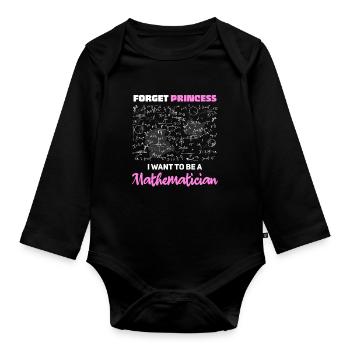 Je veux être mathématicien - Body Bébé bio manches longues - noir - Devant